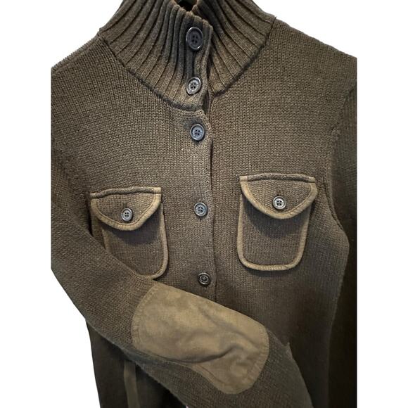 EUC Lauren Ralph Lauren Women’s Brown Cardigan Sweater Size S Preppy Equestrian - Picture 2 of 8